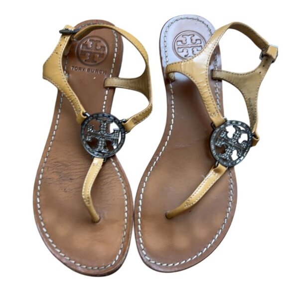 Tory‎ Burch thong sandal with gem logo size 6 - Picture 1 of 6